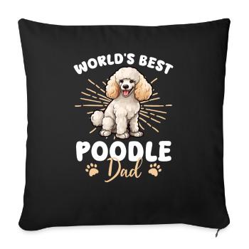 Caniche Chien Poddle Papa - Housse de coussin décorative 45 x 45 cm - noir - Devant