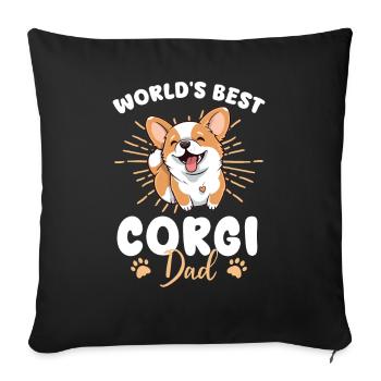 Welsh Corgi Pembroke Dog Corgi Dad - Sofa pillowcase 17,3'' x 17,3'' (45 x 45 cm) - black - Front
