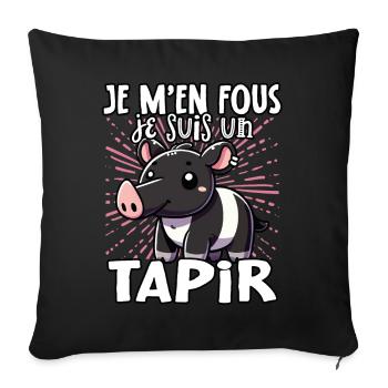 Je m'en fous je suis un tapir - süßes Tapir - Sofakissenbezug 45 x 45 cm - Schwarz - Vorne