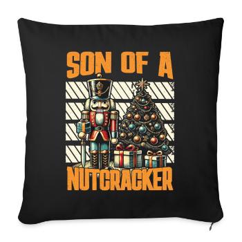 Son of a Nutcracker Christmas Humor - Sofa pillowcase 17,3'' x 17,3'' (45 x 45 cm) - black - Front