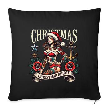 de Noël Streetwear Tattoo Esthétique - Housse de coussin décorative 45 x 45 cm - noir - Devant