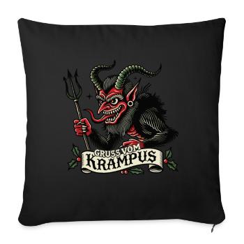 Salutations de Krampus Noël - Housse de coussin décorative 45 x 45 cm - noir - Devant