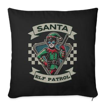 Équipe de patrouille des elfes du Père Noël à Noël - Housse de coussin décorative 45 x 45 cm - noir - Devant