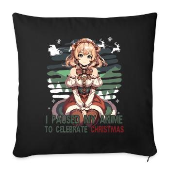 Anime Christmas Break Funny Design - Sofa pillowcase 17,3'' x 17,3'' (45 x 45 cm) - black - Front