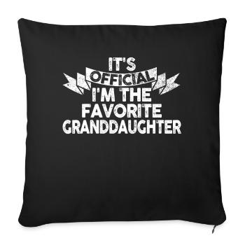 Je suis la petite-fille préférée - Housse de coussin décorative 45 x 45 cm - noir - Devant