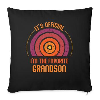 C’est officiel Je suis le petit-fils préféré - Housse de coussin décorative 45 x 45 cm - noir - Devant