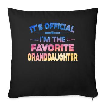 Je suis la petite-fille préférée - Housse de coussin décorative 45 x 45 cm - noir - Devant