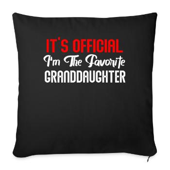 Je suis la petite-fille préférée - Housse de coussin décorative 45 x 45 cm - noir - Devant