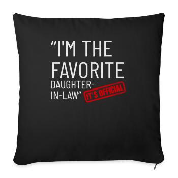 Je suis la belle-fille préférée - Housse de coussin décorative 45 x 45 cm - noir - Devant