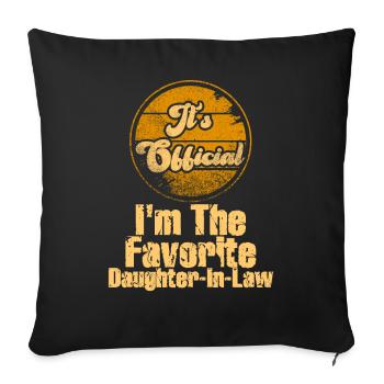 Je suis la belle-fille préférée - Housse de coussin décorative 45 x 45 cm - noir - Devant