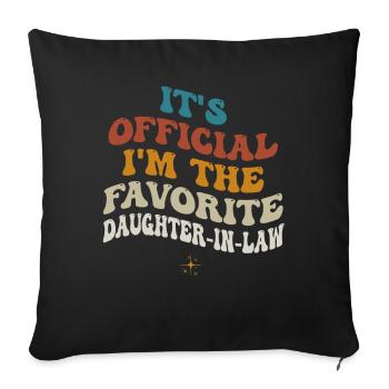 Je suis la belle-fille préférée - Housse de coussin décorative 45 x 45 cm - noir - Devant