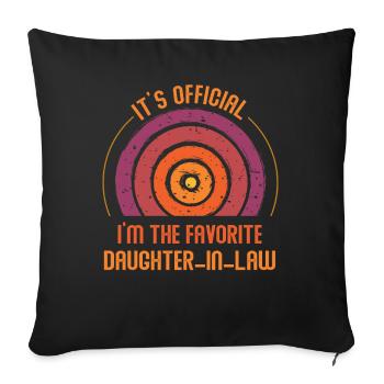 Je suis la belle-fille préférée - Housse de coussin décorative 45 x 45 cm - noir - Devant