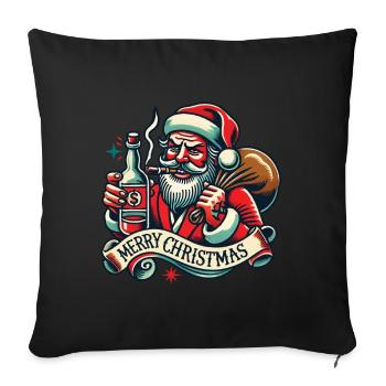 Tattoo Style Christmas Merry Christmas Aesthetic - Sofa pillowcase 17,3'' x 17,3'' (45 x 45 cm) - black - Front