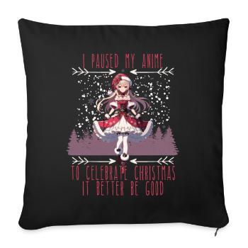 Anime Christmas Joy for Fans - Sofa pillowcase 17,3'' x 17,3'' (45 x 45 cm) - black - Front