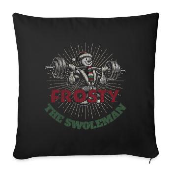 Frosty The Strong Snowman Fitness Humor - Sofa pillowcase 17,3'' x 17,3'' (45 x 45 cm) - black - Front