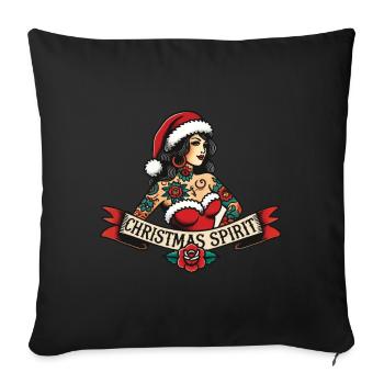 Streetwear Ästhetik Weihnachtsgeist Tattoo - Sofakissenbezug 45 x 45 cm - Schwarz - Vorne