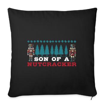 Son of a Nutcracker Funny Christmas Motif - Sofa pillowcase 17,3'' x 17,3'' (45 x 45 cm) - black - Front