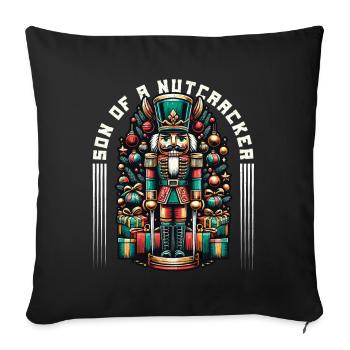 Son of a Nutcracker Christmas Motif - Sofa pillowcase 17,3'' x 17,3'' (45 x 45 cm) - black - Front