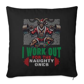 Krampus Fitness Für Freche Kinder - Sofakissenbezug 45 x 45 cm - Schwarz - Vorne