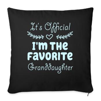 Je suis la petite-fille préférée - Housse de coussin décorative 45 x 45 cm - noir - Devant