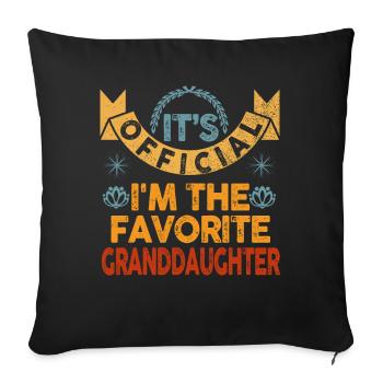 Je suis la petite-fille préférée - Housse de coussin décorative 45 x 45 cm - noir - Devant
