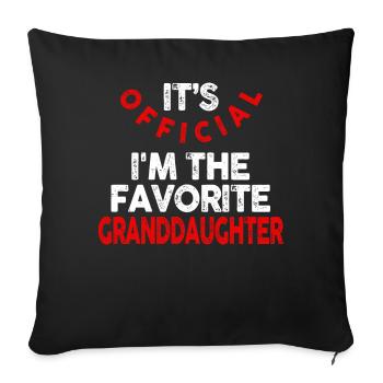 Je suis la petite-fille préférée - Housse de coussin décorative 45 x 45 cm - noir - Devant