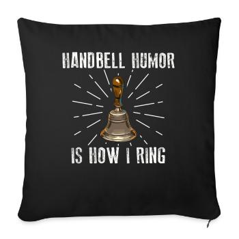 Chorale Instrument de musique Cloche à main Chorale - Housse de coussin décorative 45 x 45 cm - noir - Devant