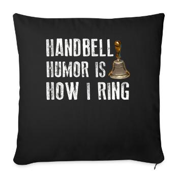 Chorale Instrument de musique Cloche à main Chorale - Housse de coussin décorative 45 x 45 cm - noir - Devant
