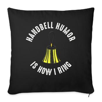 Chorale Instrument de musique Cloche à main Chorale - Housse de coussin décorative 45 x 45 cm - noir - Devant