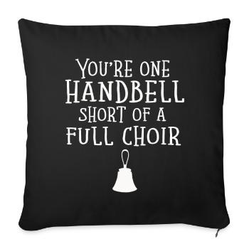 Chorale Instrument de musique Cloche à main Chorale - Housse de coussin décorative 45 x 45 cm - noir - Devant