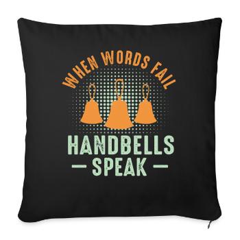 Chorale Instrument de musique Cloche à main Chorale - Housse de coussin décorative 45 x 45 cm - noir - Devant