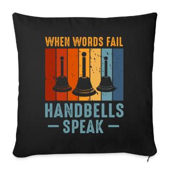 Chorale Instrument de musique Cloche à main Chorale - Housse de coussin décorative 45 x 45 cm - noir - Devant