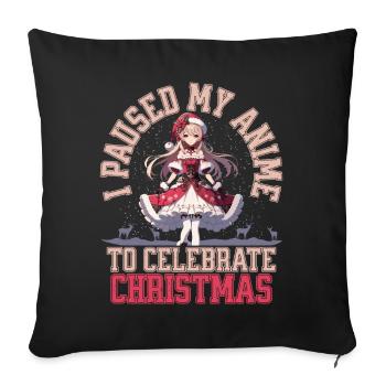 Noël animé pour les fans et les amoureux - Housse de coussin décorative 45 x 45 cm - noir - Devant