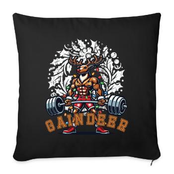 Muscle Reindeer Christmas Fitness Fun Fun - Sofa pillowcase 17,3'' x 17,3'' (45 x 45 cm) - black - Front
