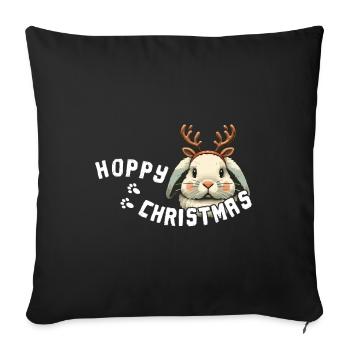 Hoppy Christmas Rabbit Christmas - Sofa pillowcase 17,3'' x 17,3'' (45 x 45 cm) - black - Front
