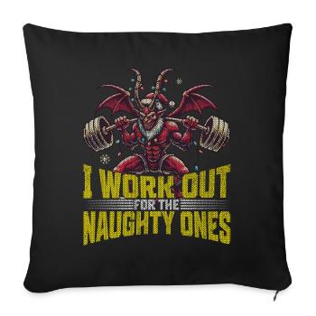 Krampus Trainiert Für Die Frechen - Sofakissenbezug 45 x 45 cm - Schwarz - Vorne