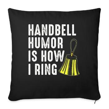 Chorale Instrument de musique Cloche à main Chorale - Housse de coussin décorative 45 x 45 cm - noir - Devant