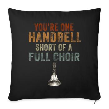 Chorale Instrument de musique Cloche à main Chorale - Housse de coussin décorative 45 x 45 cm - noir - Devant