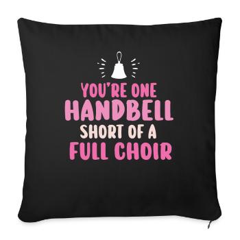 Chorale Instrument de musique Cloche à main Chorale - Housse de coussin décorative 45 x 45 cm - noir - Devant