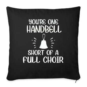 Chorale Instrument de musique Cloche à main Chorale - Housse de coussin décorative 45 x 45 cm - noir - Devant