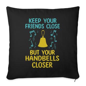 Choir Music Instrument Handbell Choir - Sofa pillowcase 17,3'' x 17,3'' (45 x 45 cm) - black - Front