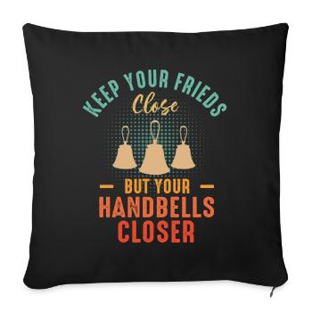 Choir Music Instrument Handbell Choir - Sofa pillowcase 17,3'' x 17,3'' (45 x 45 cm) - black - Front