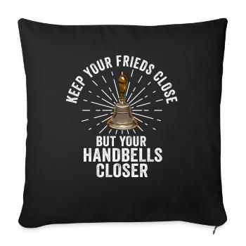Chorale Instrument de musique Cloche à main Chorale - Housse de coussin décorative 45 x 45 cm - noir - Devant