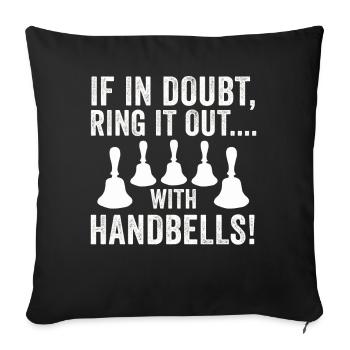 Chorale Instrument de musique Cloche à main Chorale - Housse de coussin décorative 45 x 45 cm - noir - Devant