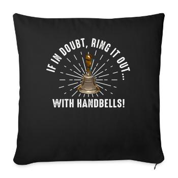Chorale Instrument de musique Cloche à main Chorale - Housse de coussin décorative 45 x 45 cm - noir - Devant