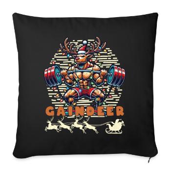 Gaindeer Funny Christmas Fitness Reindeer - Sofa pillowcase 17,3'' x 17,3'' (45 x 45 cm) - black - Front