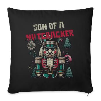 Nutcracker Christmas Funny - Sofa pillowcase 17,3'' x 17,3'' (45 x 45 cm) - black - Front