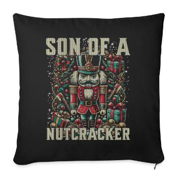 Naughty Nutcracker Christmas Humor - Sofa pillowcase 17,3'' x 17,3'' (45 x 45 cm) - black - Front