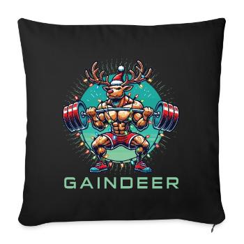 Strong Gaindeer Fitness Reindeer Gym Humor - Sofa pillowcase 17,3'' x 17,3'' (45 x 45 cm) - black - Front