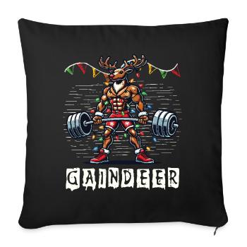 Muscle Renne Noël Gaindeer Fun - Housse de coussin décorative 45 x 45 cm - noir - Devant